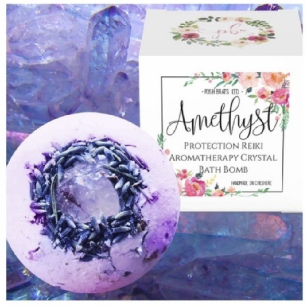 Aromatherapy Crystal Bath Bomb Amethyst